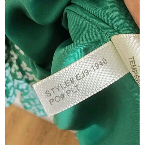 ELIZA J Green White Floral Print Plus Size 18 High/Low Faux Wrap Midi Dress - Picture 9 of 11